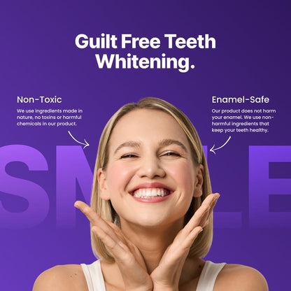 DRDENT Purple Teeth Whitening Strips - 21 Whitening Sessions - Safe for Enamel - Non Sensitive Teeth Whitening - Peroxide-Free