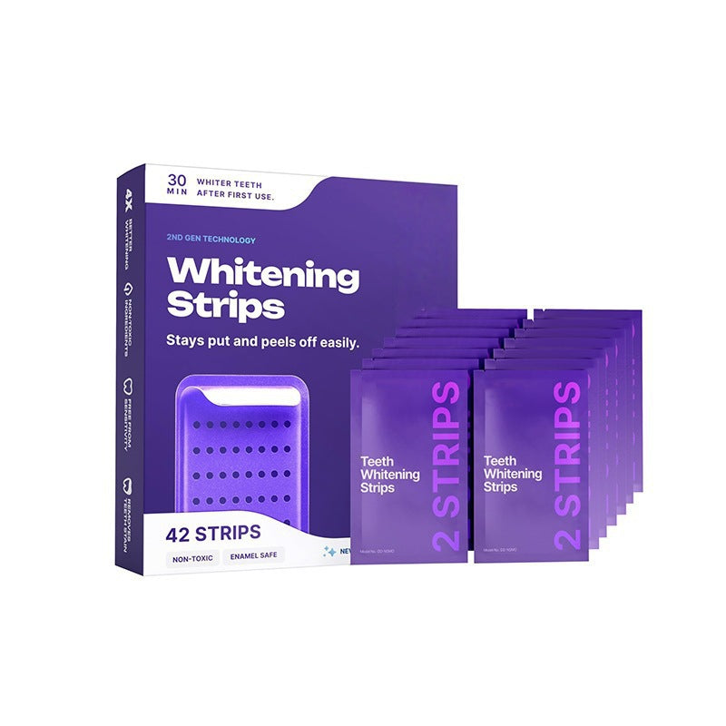 DRDENT Purple Teeth Whitening Strips - 21 Whitening Sessions - Safe for Enamel - Non Sensitive Teeth Whitening - Peroxide-Free