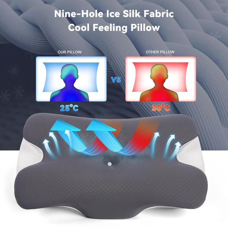 Best-Selling 2-in-1 Cooling Neck Pillow: Odor-Free Memory Foam, Anatomical Zoning & Oversized Armrest for Ultimate Sleep Comfort